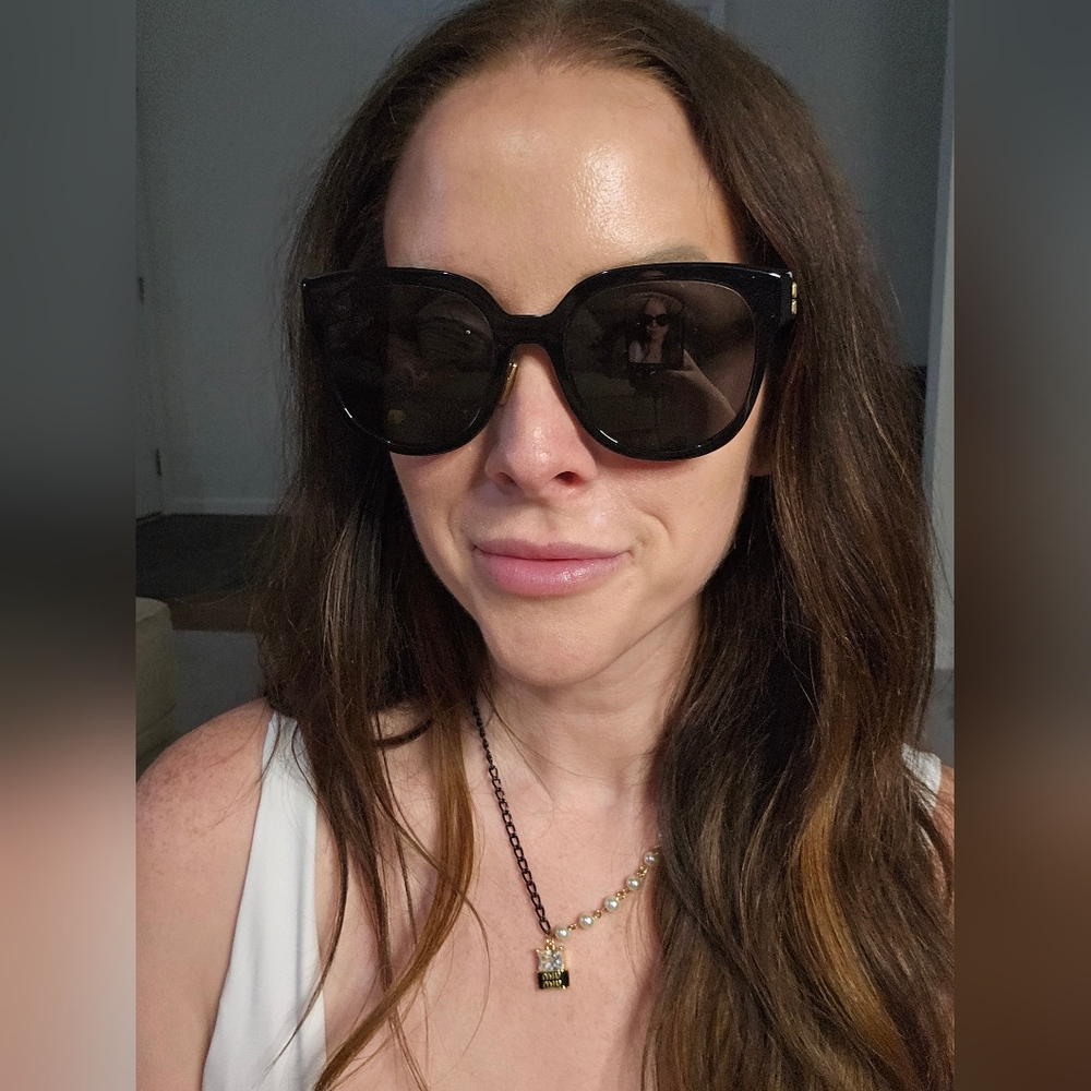 Miu Miu Black & Gold Sunglasses - Picture 5 of 7